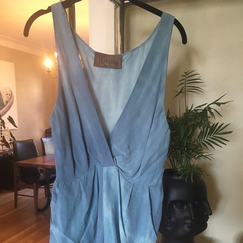 Junim Silk Blue Tie Dye romper playsuit small s